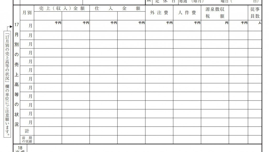 法人事業概況書